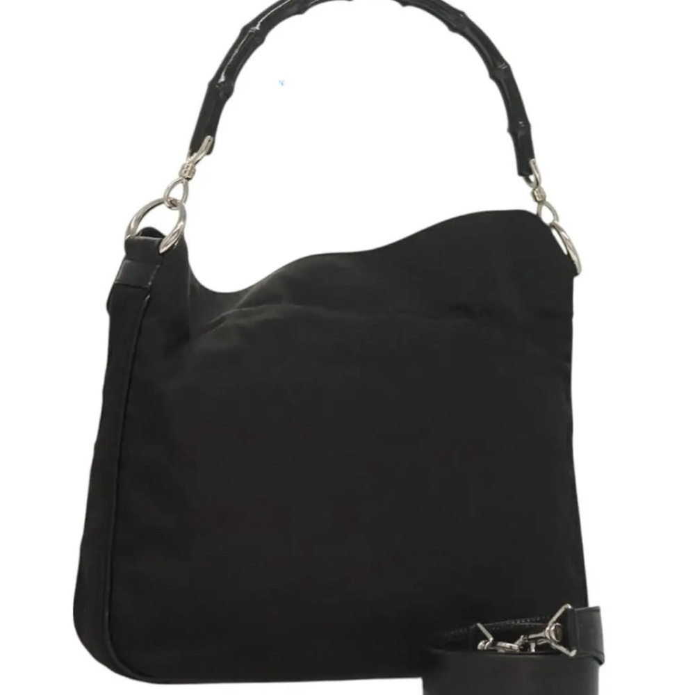 Gucci EUC Black Shoulder Bag with Bamboo Handle w/ Entrupy COA